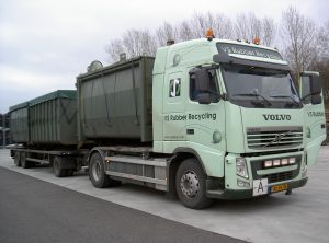 Deze containerwagen behoort tot onze logistieke service