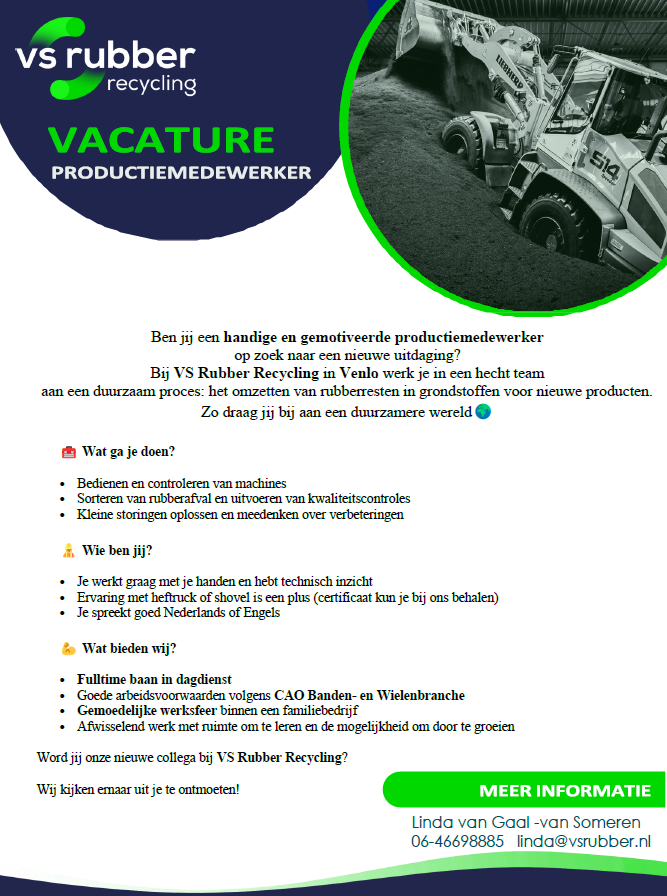 Vacature productiemedewerker
